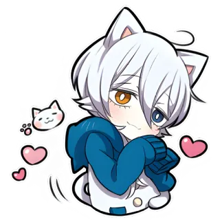 🥰 6154d0d4 anime, gatto, carino, kawaii, chibi, manga, adesivo telegram sticker