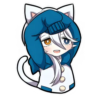 🫣 6db46022 Anime, Gatto, Kawaii, Carino, Cartone animato, Personaggio, Adesivo telegram sticker