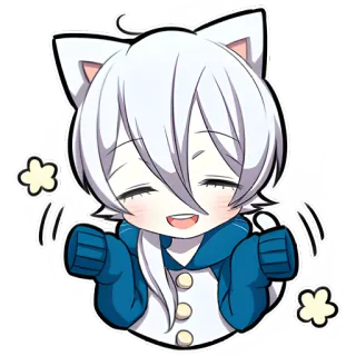 😁 7c8bbb33 Anime, Manga, Gatto, Kawaii, Carino, Chibi, Animale, Illustrazione telegram sticker