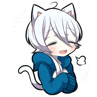 😂 80609016 Anime, Gatto, Carino, Kawaii, Cartone animato, Chibi, Manga, Adesivo telegram sticker