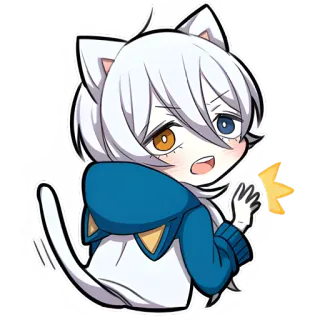 😳 9efa88a1 anime, gatto, chibi, kawaii, cartone animato, adesivo telegram sticker