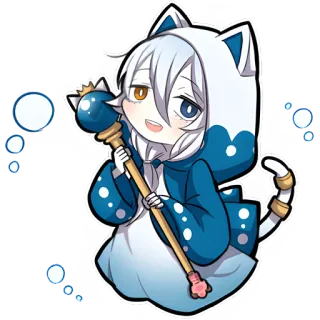 🔮 d1f34b3a Anime, Gatto, Chibi, Carino, Cartone animato, Illustrazione telegram sticker