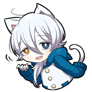 ☺️ fc6c5386 gatto, anime, chibi, kawaii, cartoni animati, adesivo, carino, animale telegram sticker