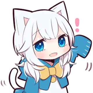 White Kitten Girl by SR telegram stickers