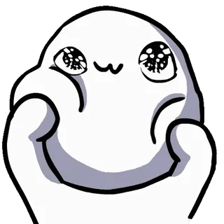 😊 84645f65 귀여운, 카와이, 행복한, 만화, 블롭, 눈, 캐릭터, 웃는 telegram sticker