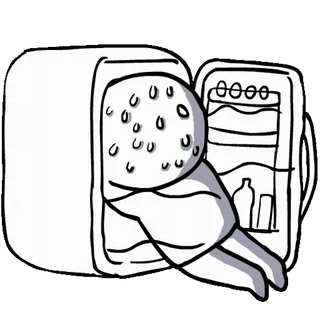 🥵 90517b4b 만화, 냉장고, 차가운, 편안함, 일러스트, 스티커 telegram sticker