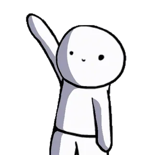 ✋ a16835c9 만화, 캐릭터, 막대기, 손 흔들기, 안녕하세요, 단순한, 친근한, 인사 telegram sticker