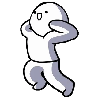 🕺 b7b4433a 만화, 막대기 인간, 흰색, 행복한, 춤, 캐릭터 telegram sticker