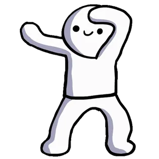 🕺 f721a935 막대기 인간, 만화, 댄스, 귀여운, 캐릭터, 흰색 telegram sticker
