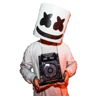 😡 5e94329e Marshmello DJ, EDM, 面具, 音乐, 棉花糖（Marshmello）, 音乐家, 娱乐 telegram sticker