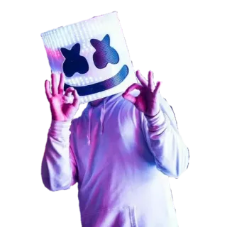 🙁 8540a50d Marshmello DJ, 音乐, 面具, 电子音乐, Marshmello telegram sticker