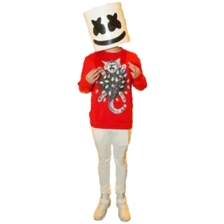😡 9a83e991 Marshmello 棉花糖, DJ, 面具, 服装, 音乐, 头盔, 电子音乐 telegram sticker