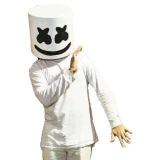 🤬 b1c92474 Marshmello 棉花糖, DJ, 音乐, 头盔, EDM, 电子音乐, 音乐家 telegram sticker
