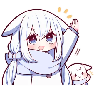 👋 0fae3524 аниме, девушка, мило, мультфильм, каваи, чиби, приветствие, махать telegram sticker