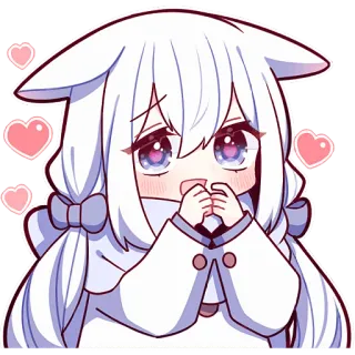 🫢 a114525c Аниме, Милый, Каваи, Наклейка, Сердечки, Аниме девушка, Мультфильм telegram sticker