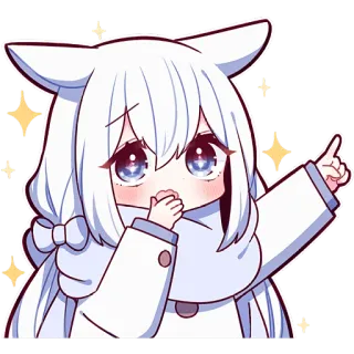 🫢 b520e458 Аниме, Милый, Чиби, Каваий, Блестки, Кошачьи ушки, Девушка telegram sticker
