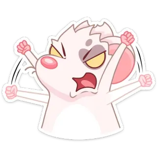 😡 93815cb4 生气, 老鼠, 卡通, 沮丧, 啮齿动物, 难过 telegram sticker