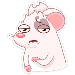 🤔 ee198119 老鼠, 卡通, 动物, 可爱, 角色, 困, 累, 啮齿动物 telegram sticker