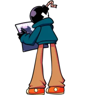 🆙 992f4149 Whitty Friday Night Funkin' 재치있는, friday night funkin', fnf, 폭탄, 팬아트, 캐릭터 telegram sticker