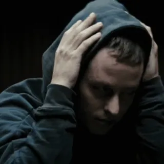 💻 dd759b42 homme, sweat à capuche, triste, déprimé, tête, émotion whatsapp sticker