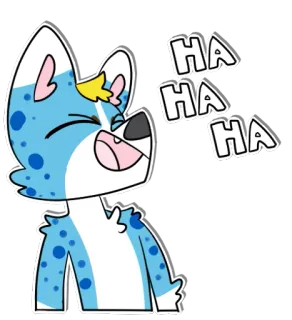 😆 04db6ddd HA HA HA chien, dessin animé, rire, drôle, animal, autocollant telegram sticker