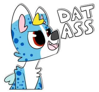 😎 0df5e74c DAT ASS dessin animé, chien, autocollant, gros cul telegram sticker