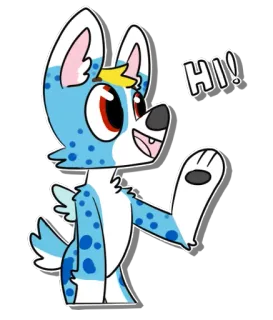 😃 125aeecc HI! chien, chiot, dessin animé, animal, mignon, salut, salut telegram sticker