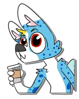 ☕ 38d7c546 24601 animal, chien, dessin animé, café, anthropomorphe, autocollant telegram sticker