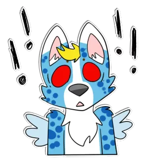 ‼️ a41a6d7a autocollant, dessin animé, personnage, animal, mignon, exclamation, alerte telegram sticker