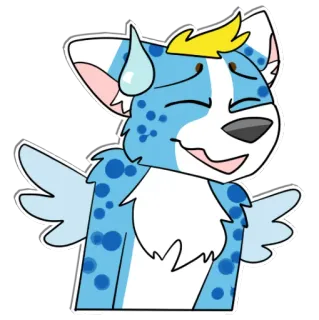 😅 d686fb24 chien, poilu, dessin animé, mignon, animal, anthropomorphe telegram sticker