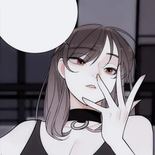 🖤 105a1c84 woman, choker, cartoon, drawing, female telegram sticker