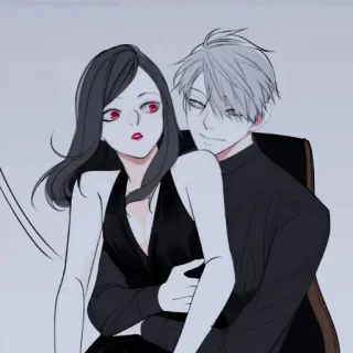 🖤 aefd7d94 couple, cartoon, romantic, hug, love telegram sticker