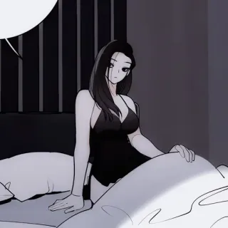 🖤 cb99497b woman, anime, bed, nightgown, sleepwear, bedroom telegram sticker