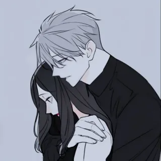 🇬🇷 555996a6 カップル, ハグ, アニメ, 愛, 愛情, 関係 telegram sticker