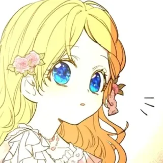 😯 509a7062 Мультфильм, Аниме, Девушка, Портрет, Блондинка, Молодая девушка telegram sticker