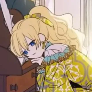 😔 74812fc7 Мультфильм, Аниме, Девушка, Блондинка, Персонаж, Милый telegram sticker