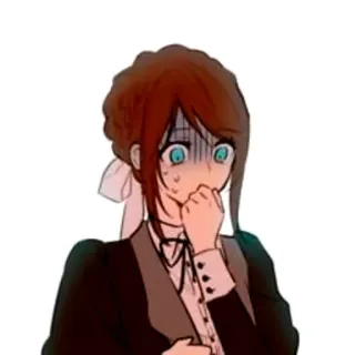 😰 7dc81cf8 аниме, манга, испуганная, женщина, женский telegram sticker