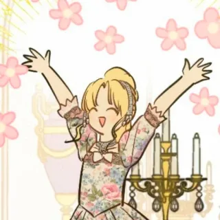 😆 c8bce3ca мультфильм, женщина, цветы, счастливый telegram sticker