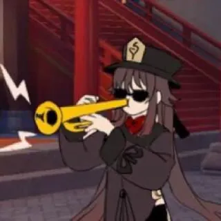 👻 3b556b47 Hu Tao Genshin Impact hu tao, genshin impact, anime, tromba, occhiali da sole, videogioco whatsapp sticker