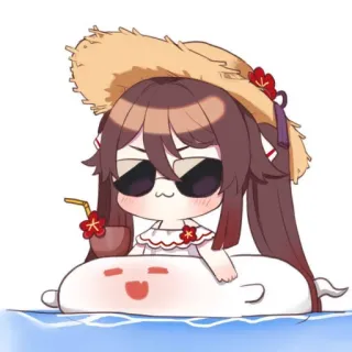 👻 a5d81656 anime, personaggio, cartone animato, estate, spiaggia, carino whatsapp sticker