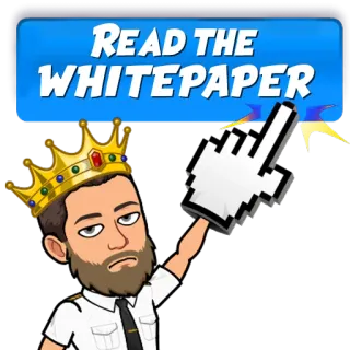 😡 43ce2134 READ THE WHITEPAPER 백서, 클릭, 읽기, 왕, 왕관, 비즈니스, 정보 telegram sticker