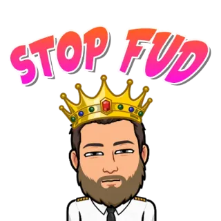 😡 5dada6f4 STOP FUD Bitmoji, FUD 중단, 왕관, 아바타, 남자, 표정 telegram sticker