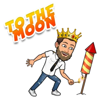 🚀 e1e159dd TO THE MOON 로켓, 달, Bitmoji, 왕관, 불꽃놀이 telegram sticker