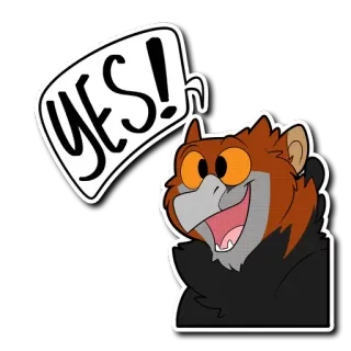 ✅ 2979afb0 YES! 올빼미, 새, 네, 행복한, 동물, 긍정 telegram sticker