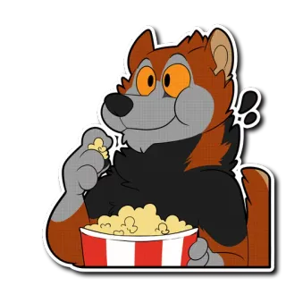 🍿 2c0764c9 만화, 퍼리, 동물, 팝콘, 먹는, 간식, 귀여운 telegram sticker