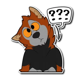 ❓ 3a06f865 ??? 질문, 혼란스러움, 생각 중, 동물, 스티커, 늑대 telegram sticker