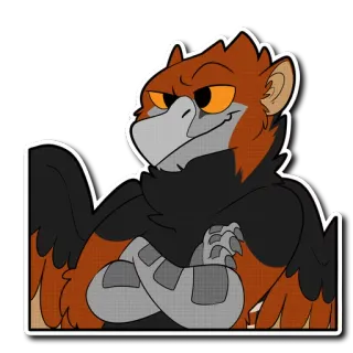 😐 5d19c0f2 퍼리, 수인, 새, 캐릭터,  smug (의미 전달) telegram sticker