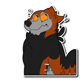 😰 781234ad 늑대, 퍼리, 만화, 불안, 땀, 초조, 캐릭터 telegram sticker