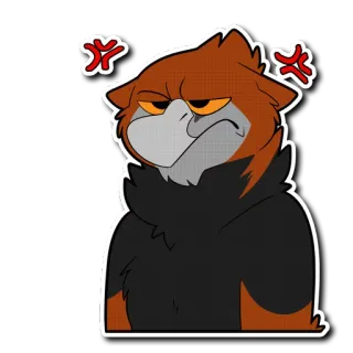 💢 b6bac52c 화난, 고양이, 털복숭이, 이모티콘, 만화 telegram sticker