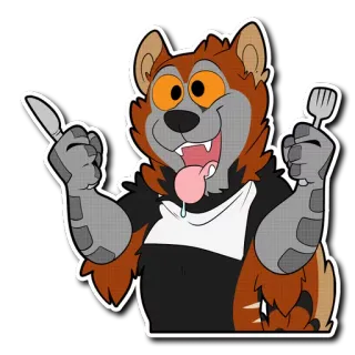 🍽 bc0a27c2 만화, 동물, 포크, 칼, 가운데 손가락, 무례한 제스처, 의인화, 불쾌한 telegram sticker